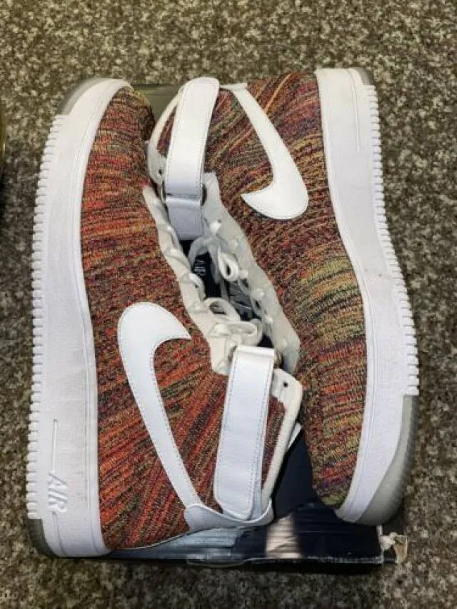 Nike air force 1 flyknit  multicolor size 15