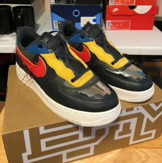 Nike air force 1 low bhm smoke grey/track red men's 8.5