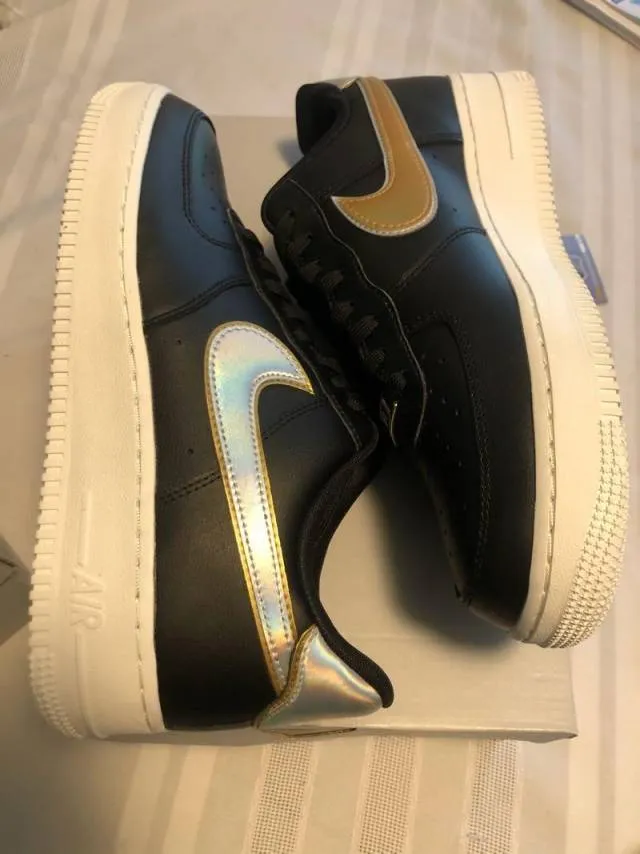 Nike air force 1 low metallic swoosh black