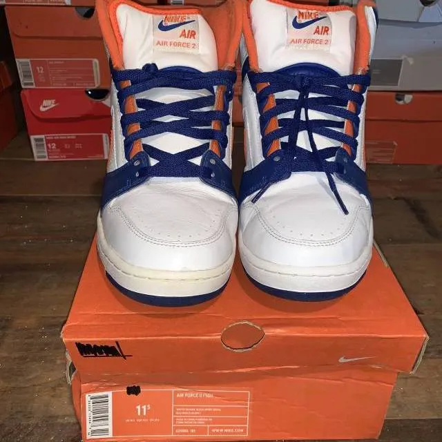 Nike air force ii 2 high top white orange blue