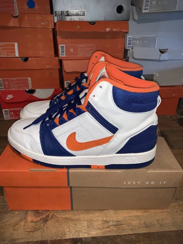 Nike air force ii 2 high top white orange blue