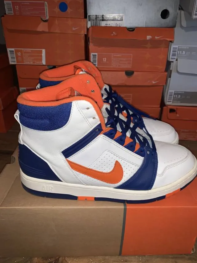 Nike air force ii 2 high top white orange blue