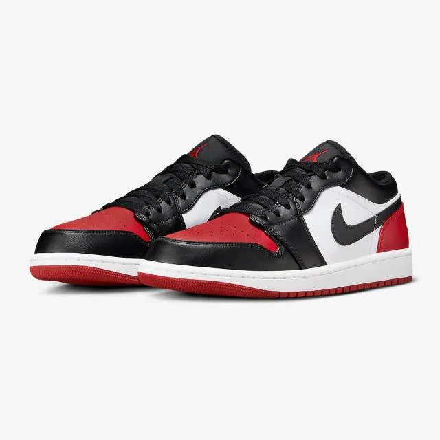 Nike air jordan 1 low (bred toe 2.0/ white/ varsity red/ white/ black) men us 8-13 553558-161