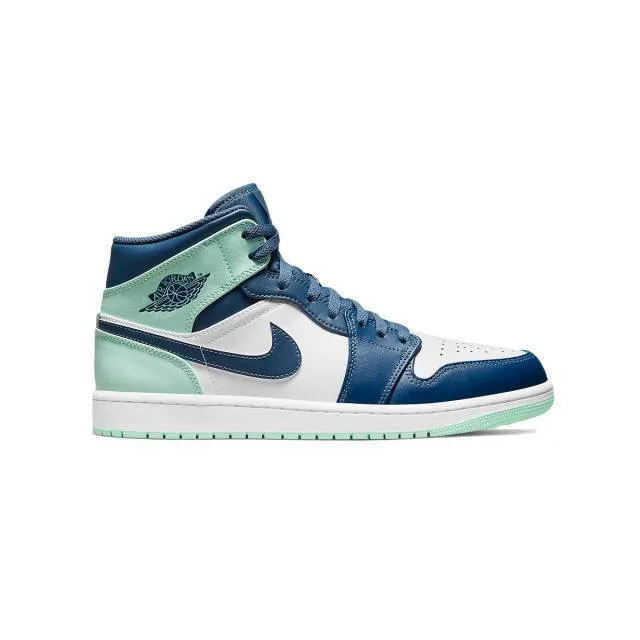 Nike air jordan 1 mid (blue mint/ mystic navy/ mint foam/ wh