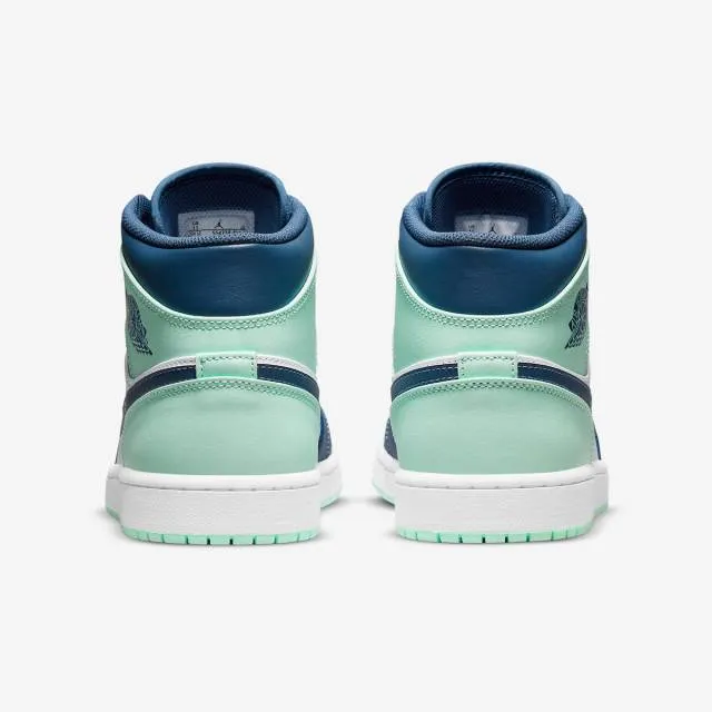 Nike air jordan 1 mid (blue mint/ mystic navy/ mint foam/ wh