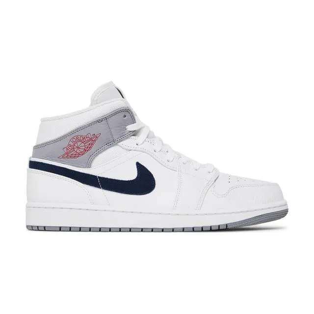 Nike air jordan 1 mid (paris/ white/ university red/ stealth/ mid