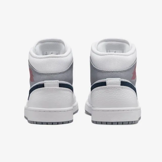 Nike air jordan 1 mid (paris/ white/ university red/ stealth/ mid