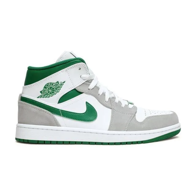 Nike air jordan 1 mid se (grey pine green/ white/ light smoke grey/ pine green) men us 8-13 dc7294-103