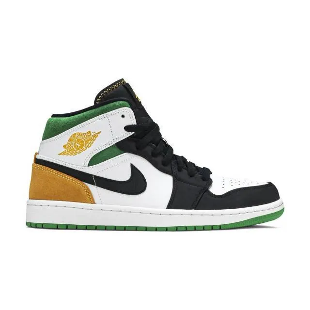 Nike air jordan 1 mid se (oakland/ white/ laser orange/ blac