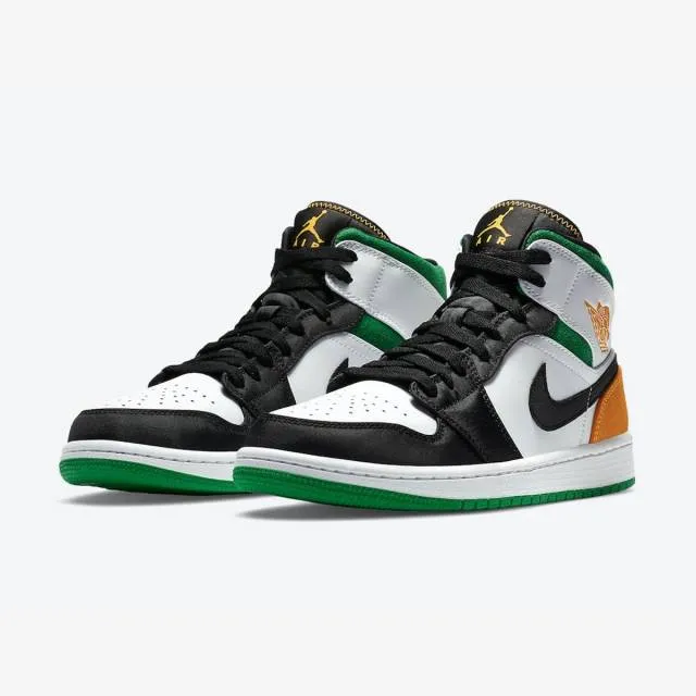 Nike air jordan 1 mid se (oakland/ white/ laser orange/ blac