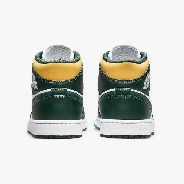 Nike air jordan 1 mid (sonics/ noble green/ pollen yellow/ w