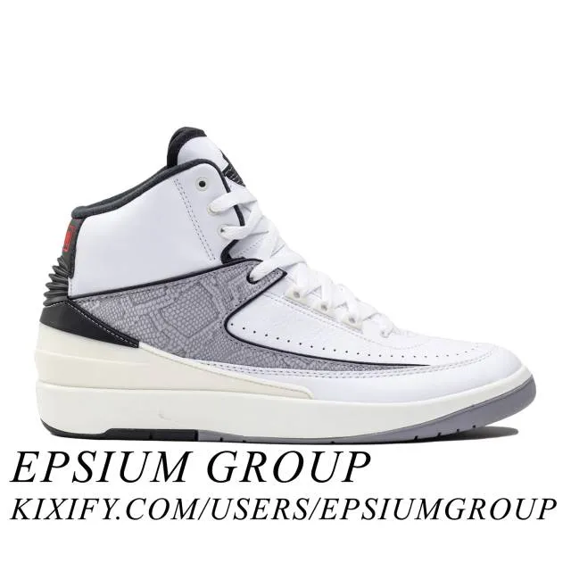 Nike air jordan 2 retro (python/ white/ fire red/ black/ sail/ cement grey) men us 8-13 dr8884-102