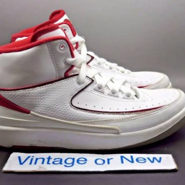 Nike air jordan ii 2 white varsity red cement retro bg 2014 sz 4.5y