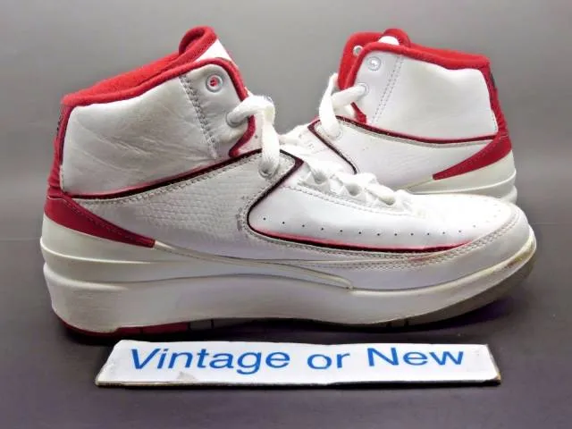 Nike air jordan ii 2 white varsity red cement retro bg 2014 sz 4.5y