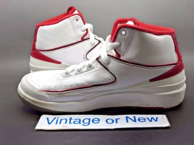 Nike air jordan ii 2 white varsity red cement retro bg 2014 sz 4.5y