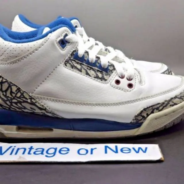 Nike air jordan iii 3 true blue retro bg 2001 sz 5.5y