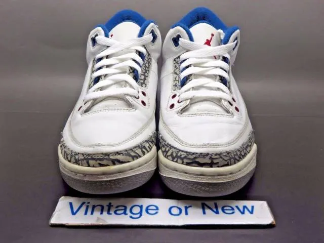 Nike air jordan iii 3 true blue retro bg 2001 sz 5.5y