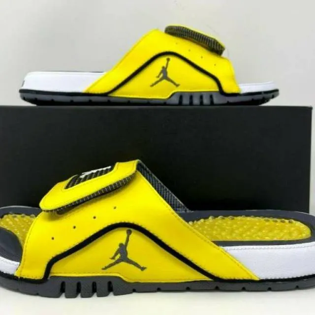 Nike air jordan retro iv 4 hydro slide lightning yellow men's size 11 dn4238-701