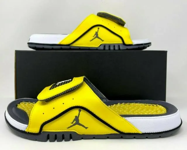 Nike air jordan retro iv 4 hydro slide lightning yellow men's size 11 dn4238-701