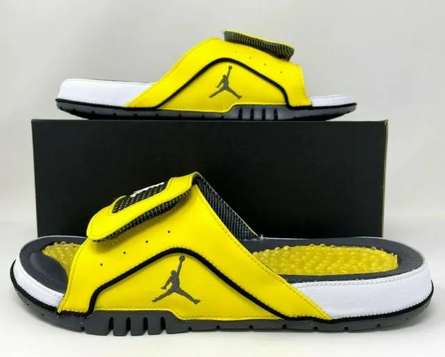 Nike air jordan retro iv 4 hydro slide lightning yellow men's size 12 dn4238-701