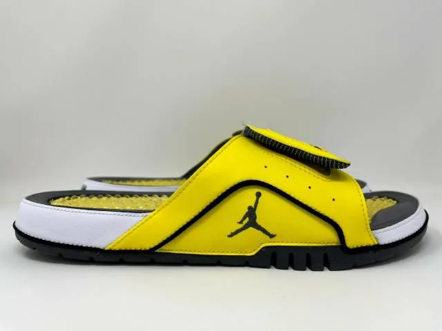 Nike air jordan retro iv 4 hydro slide lightning yellow men's size 12 dn4238-701