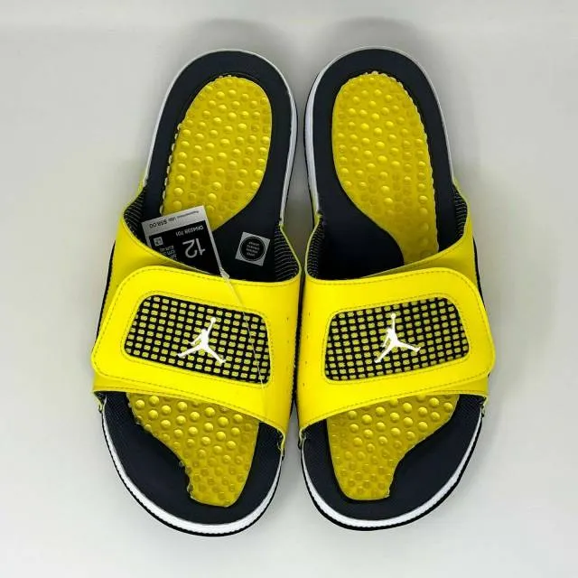 Nike air jordan retro iv 4 hydro slide lightning yellow men's size 12 dn4238-701