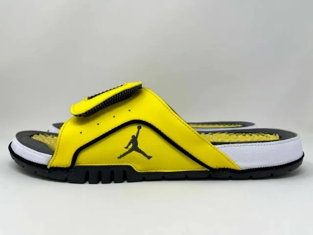 Nike air jordan retro iv 4 hydro slide lightning yellow men's size 12 dn4238-701