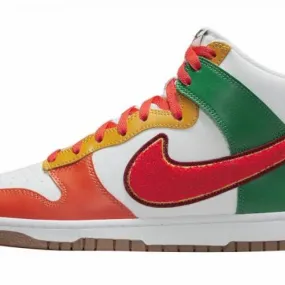 Nike dunk high 7-11 chenille swoosh habanero red