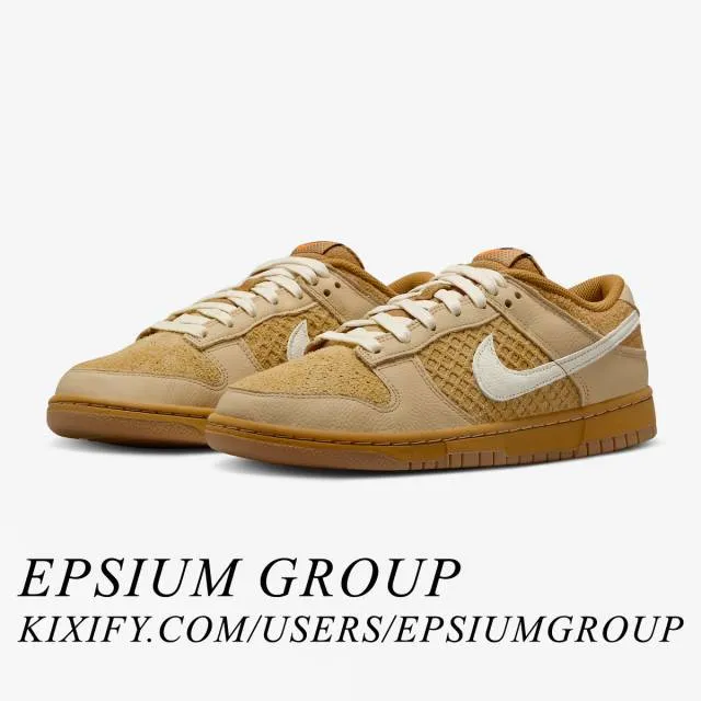 Nike dunk low (waffle/ wheat/ coconut milk/ sesame/ black/ total orange) men us 8-13 fz4041-744