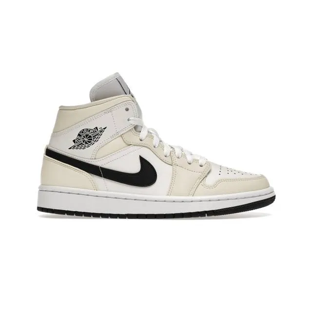 Nike women's air jordan 1 mid (coconut milk/ black/ summit w