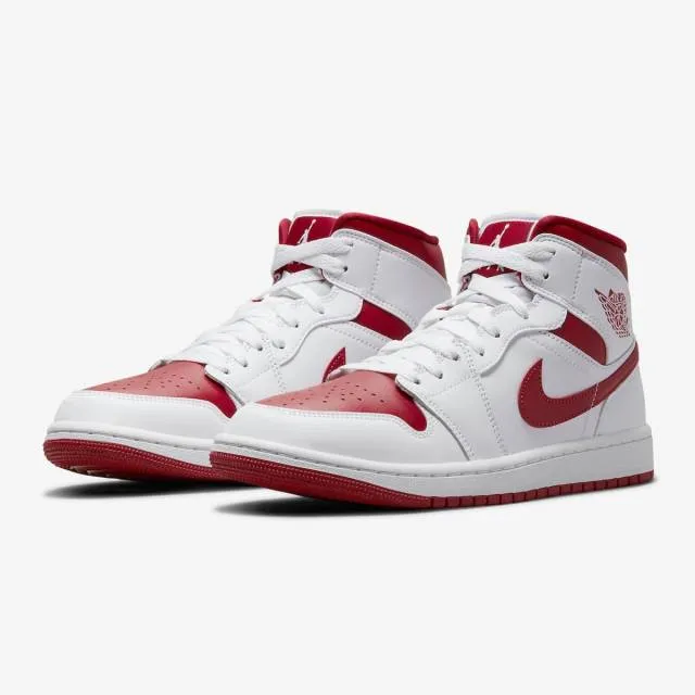 Nike women's air jordan 1 mid (red toe/ reverse chicago/ whi