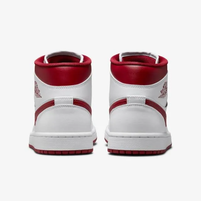 Nike women's air jordan 1 mid (red toe/ reverse chicago/ whi