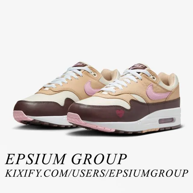 Nike women's air max 1 (valentine's day/ sail/ light soft pink/ coconut milk/ varsity red/ baroque brown) sizes 5-12 fz4346-200