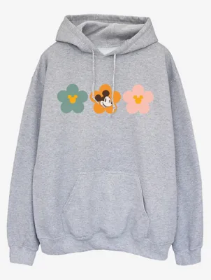 NW2 Disney Mickey Mouse Flowers Adult Grey Hoodie | Women | George at ASDA