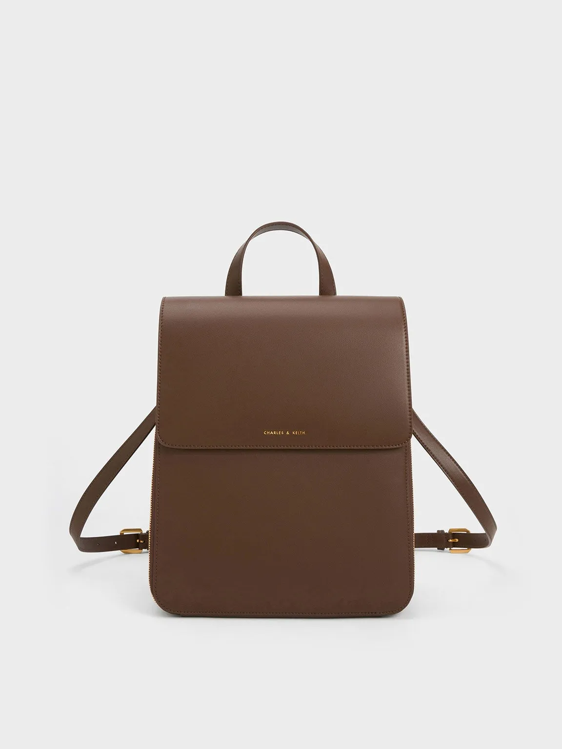 Octavia Front Flap Structured Backpack - Dark Brown