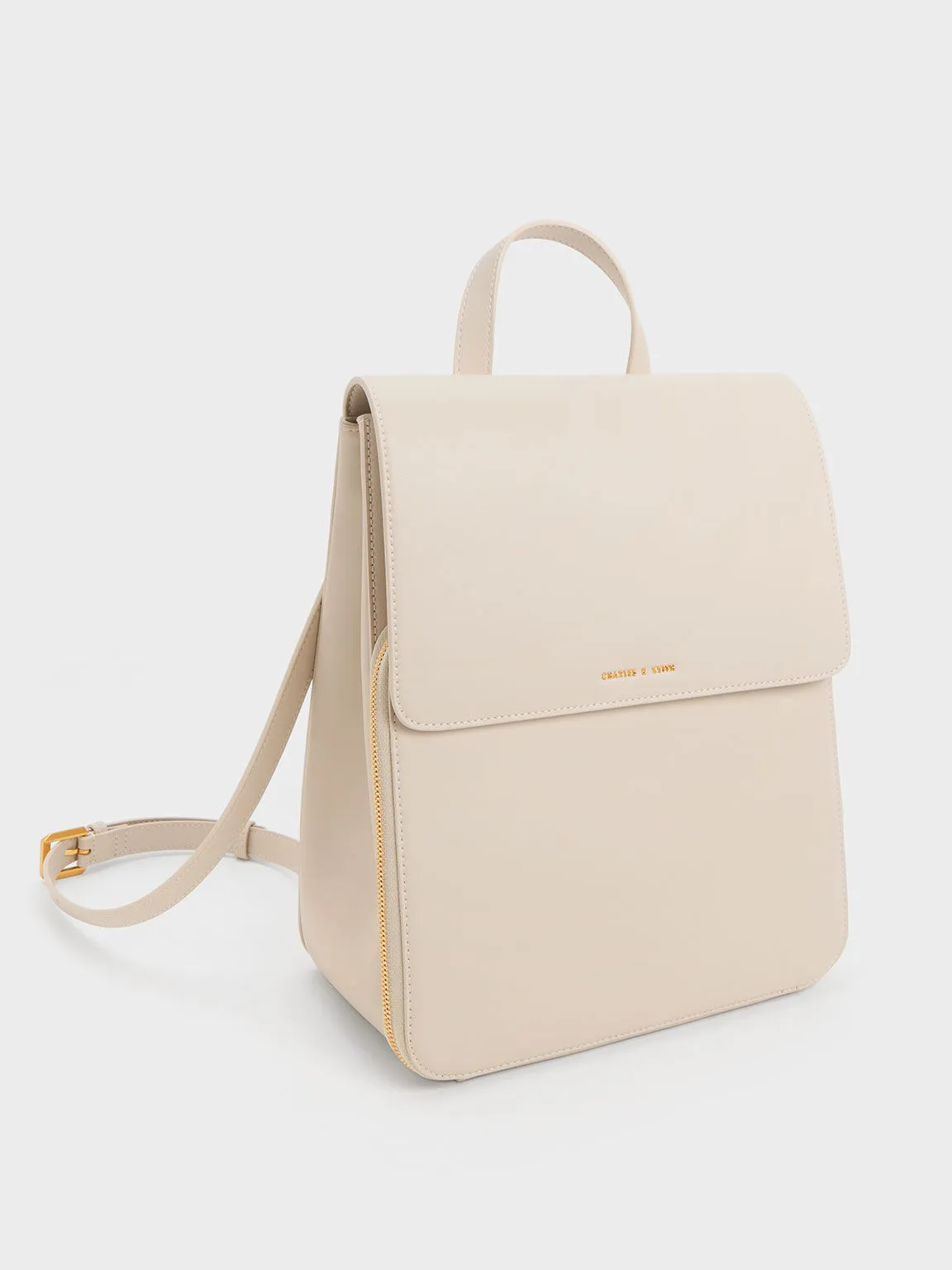 Octavia Front Flap Structured Backpack - Ivory