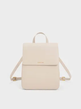 Octavia Front Flap Structured Backpack - Ivory