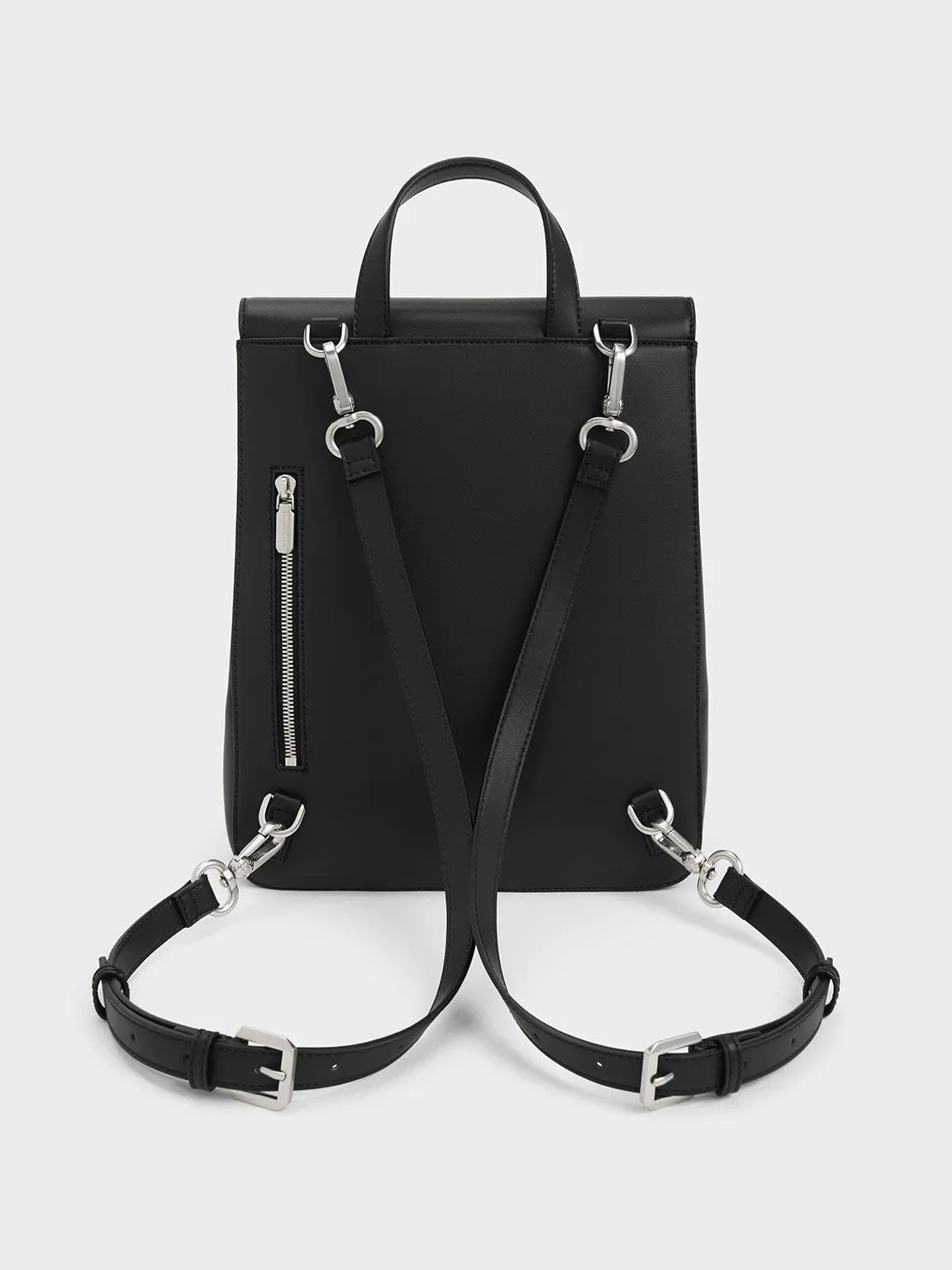 Octavia Front Flap Structured Backpack - Noir