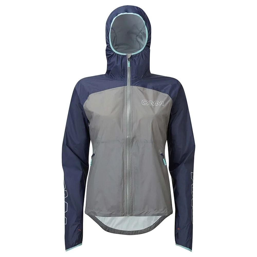 OMM  Halo+ Womens Waterproof Running Jacket Grey/Navy