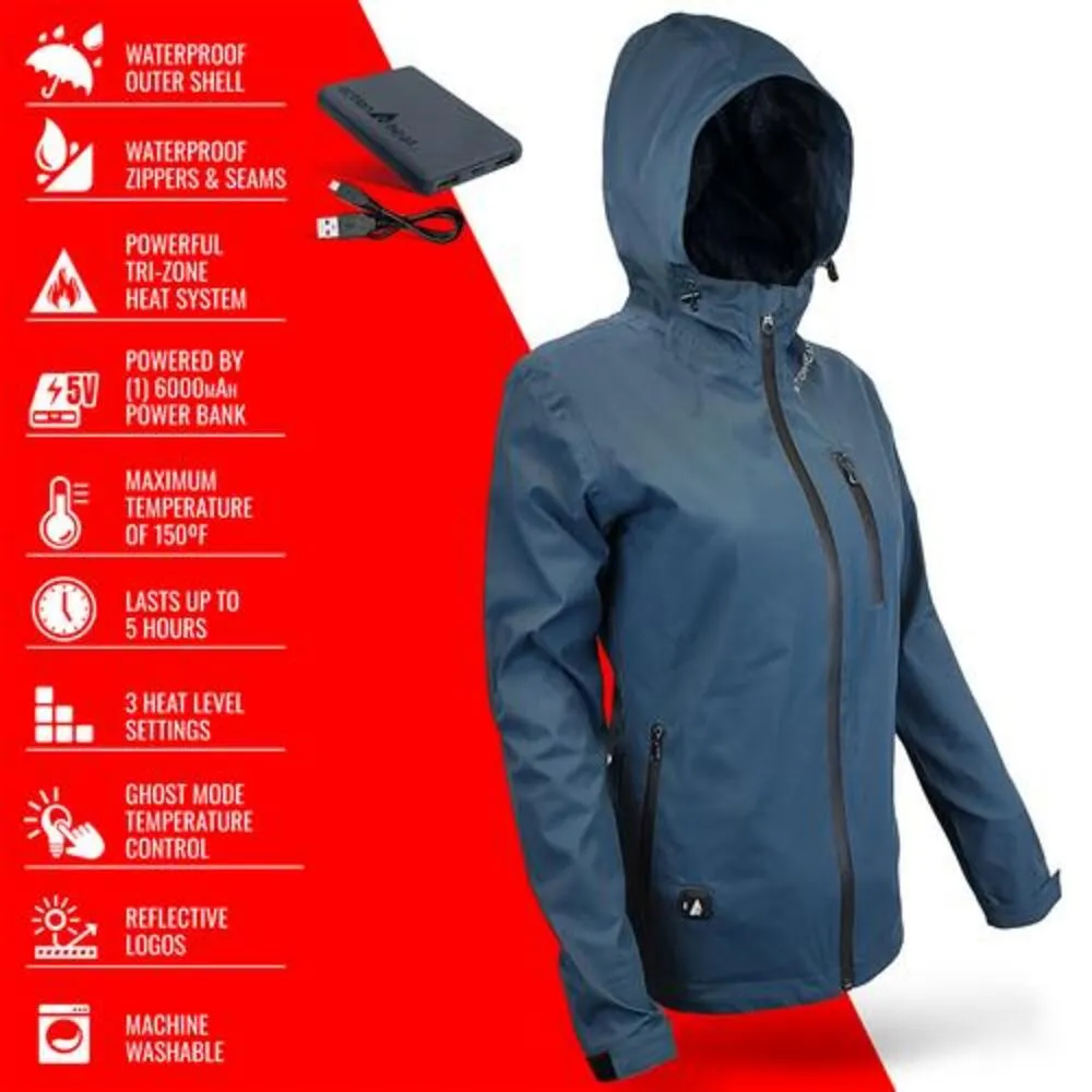 Open Box ActionHeat 5V Women's Battery Heated Rain Jacket