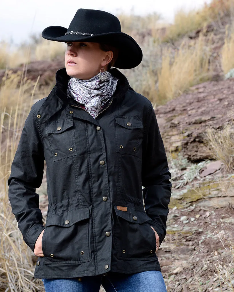 Outback Trading Women's Jill-A-Roo Black Oilskin Western Jacket