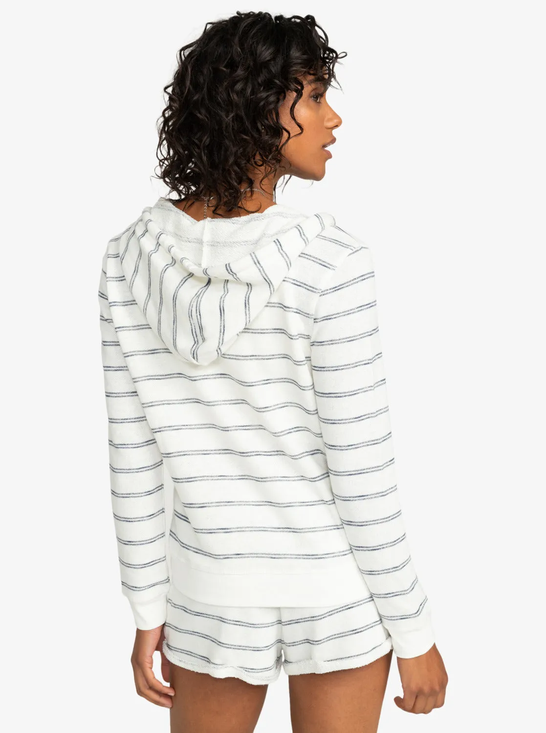 Perfect Wave Stripes Zip Hoodie - Snow White Horiz Will Stripes