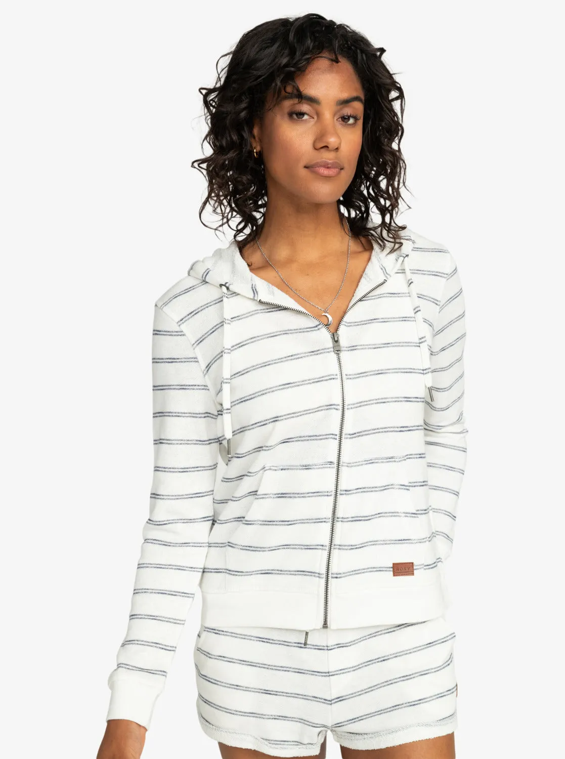 Perfect Wave Stripes Zip Hoodie - Snow White Horiz Will Stripes