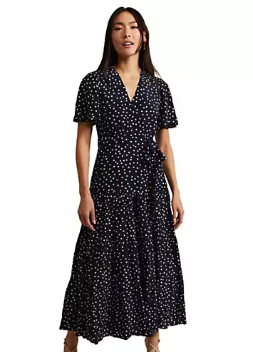 Phase Eight Jenna Black Spot Wrap Midaxi Dress | Grattan