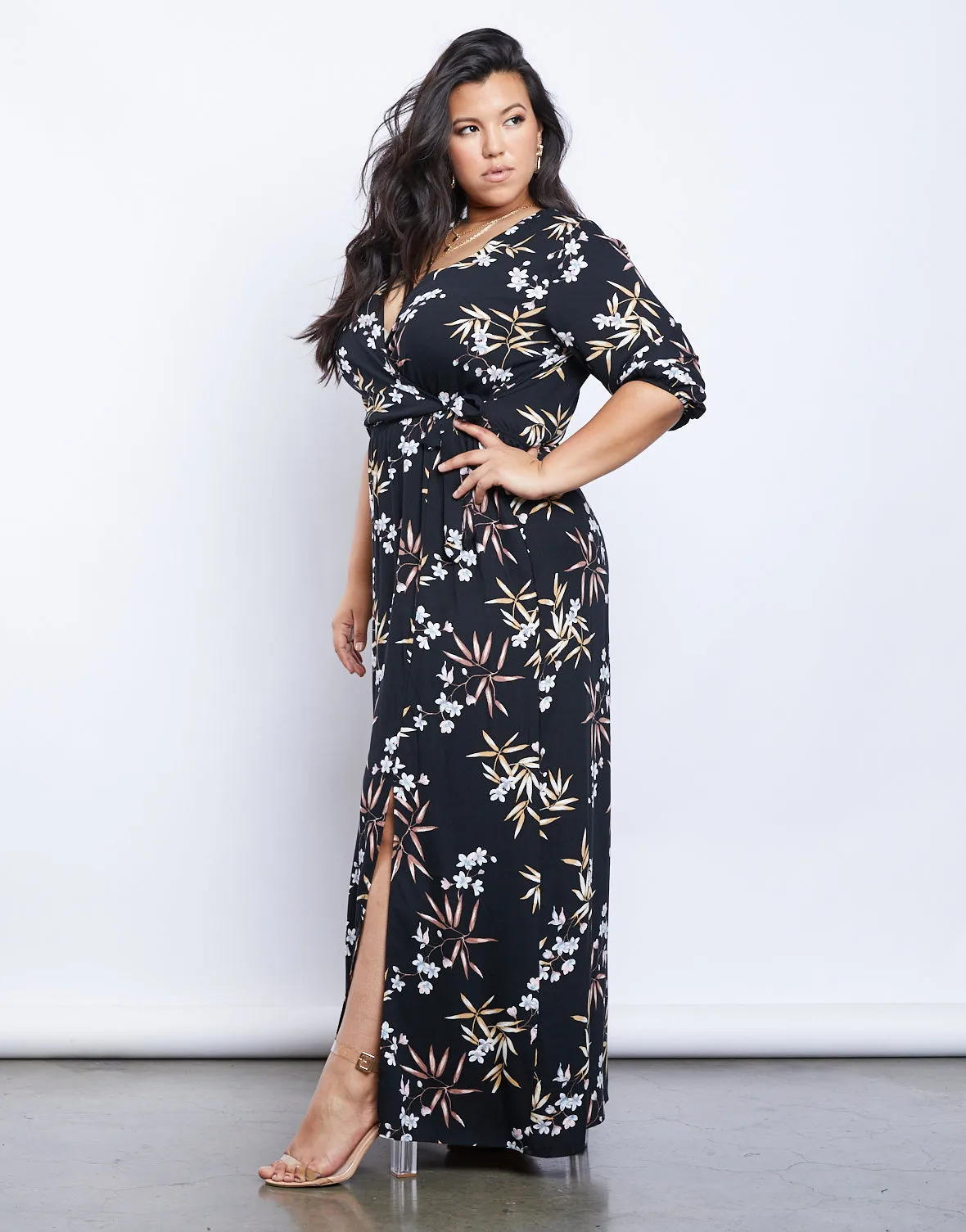 Plus Size Floral Dreams Wrap Dress