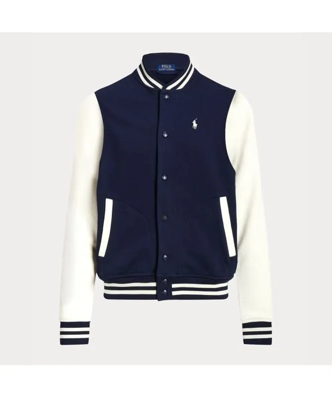 Polo Ralph Lauren Player Logo Baseball Jacket | Navy/Cream-710917913001 -kular fashion