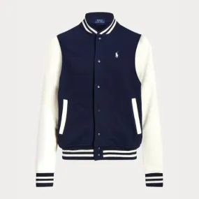 Polo Ralph Lauren Player Logo Baseball Jacket | Navy/Cream-710917913001 -kular fashion