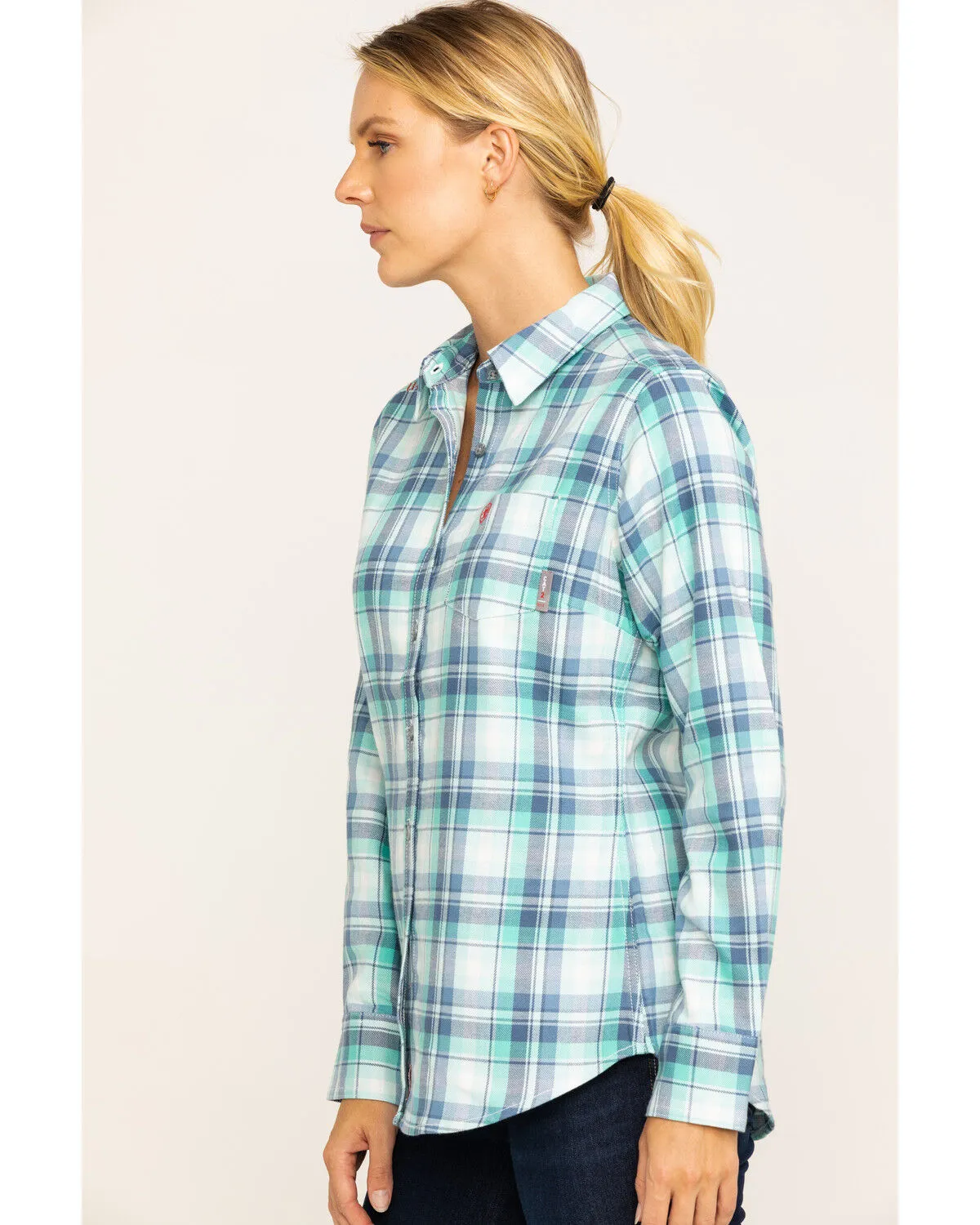 Product Name:  Ariat Women's Boot Barn Exclusive FR Gisela Plaid Print Long Sleeve Work Shirt