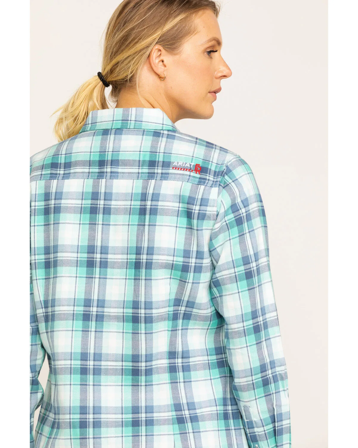 Product Name:  Ariat Women's Boot Barn Exclusive FR Gisela Plaid Print Long Sleeve Work Shirt