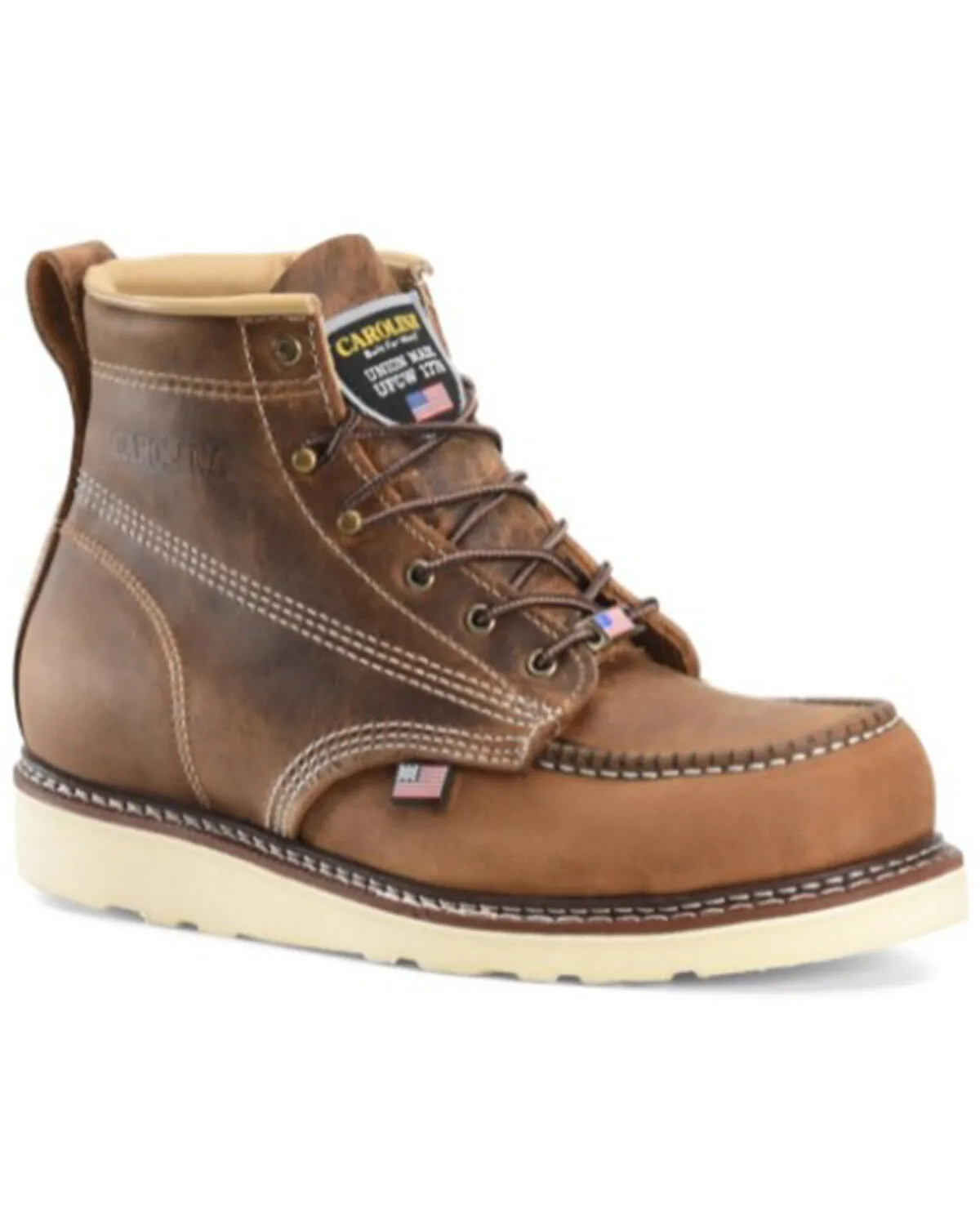 Product Name:  Carolina Men's 6" Domestic AMP USA Wedge Moc Work Boot - Steel Toe